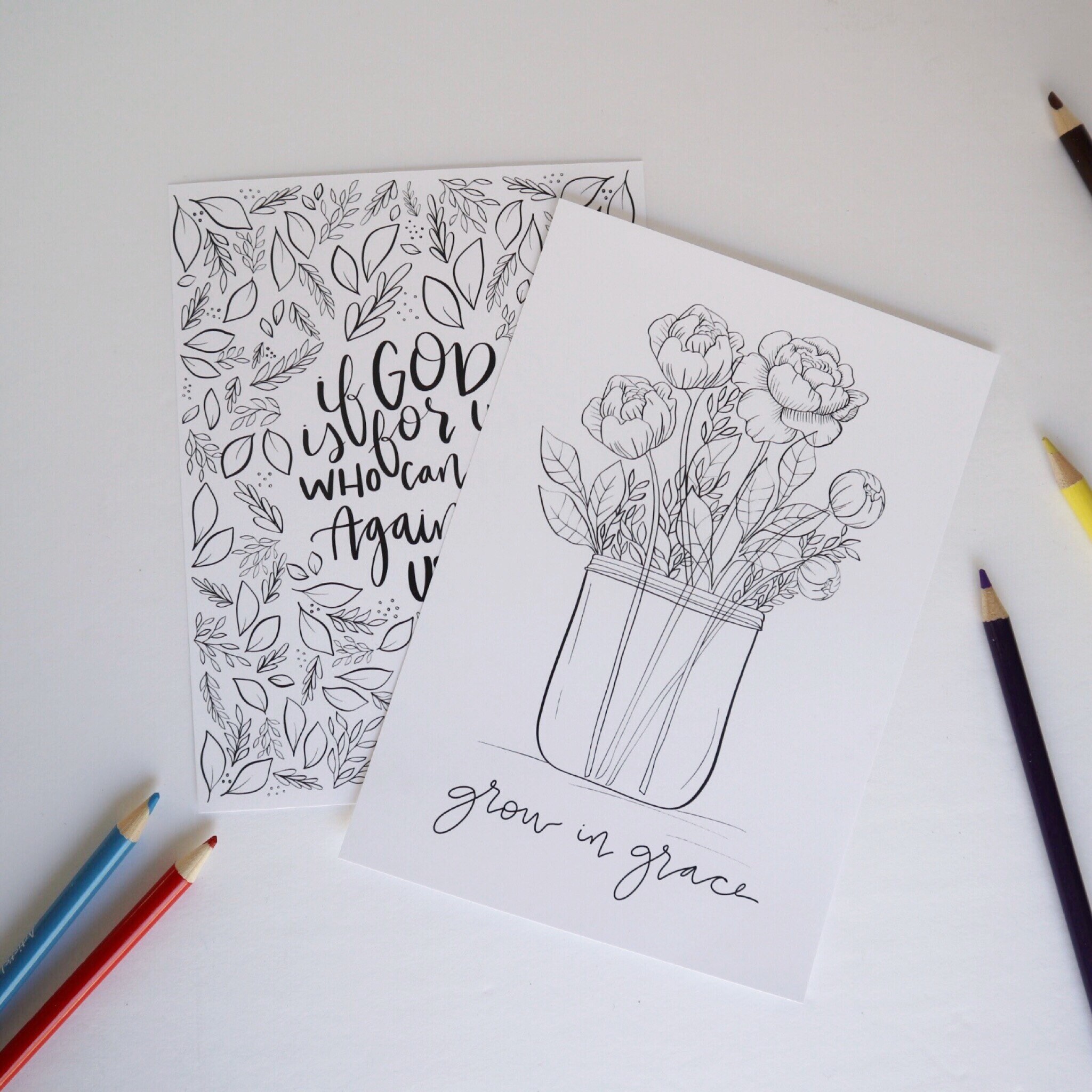 Colouring Pages Christian 5x7 Print Colouring pages for | Etsy