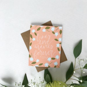 Cartes et | d’enveloppe L’amour de Dieu perdure pour toujours | blanc à l’intérieur | Encouragement | Penser à vous | | d’accueil Sœur secrète | Anniversaire
