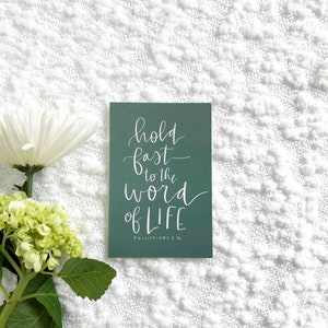 | d’impression 4x6 Tenez-vous fermement à la parole de vie | carte postale | | d’encouragement verset biblique | Cadeau de fête des mères | art chrétien
