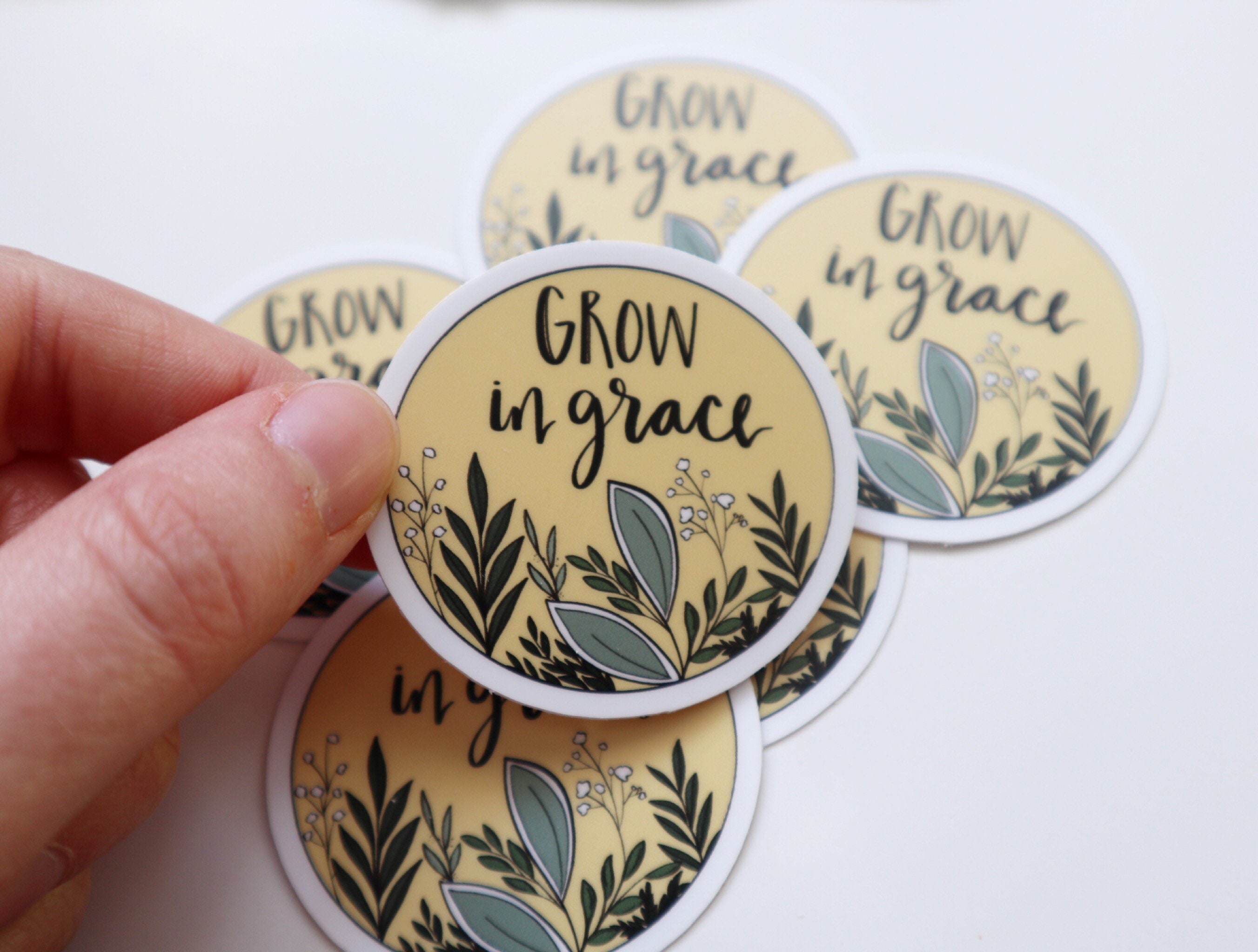 Christian stickers Hydro Flask sticker Free Shipping Faith Based Laptop sticker Grow in Grace sticker Waterproof UV Protected