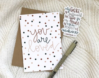 Cards and envelope | Valentines Day | Thinking of you | blank inside | Encouragement | Thinking of You | Greeting | Secret Sister | Birthday