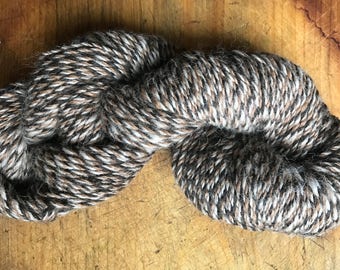 3-Ply Alpaca Yarn Fiber, Light Brown/Dark Brown/White (Sport Weight)