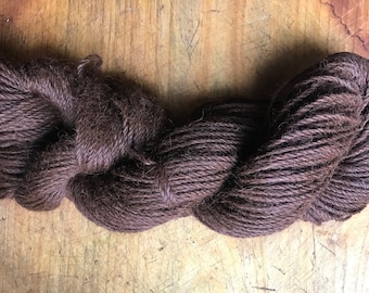 Hilo de alpaca de 2 cabos, marrón oscuro, peso deportivo
