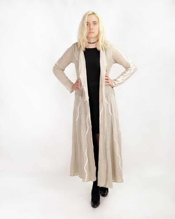 long linen coat dress