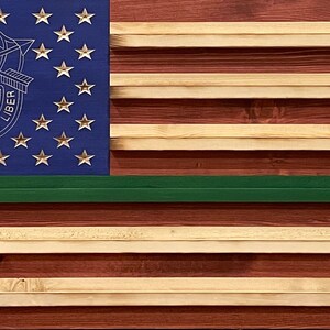 Military Challenge Coin Display Rack US Wood Flag for Special Forces image 3