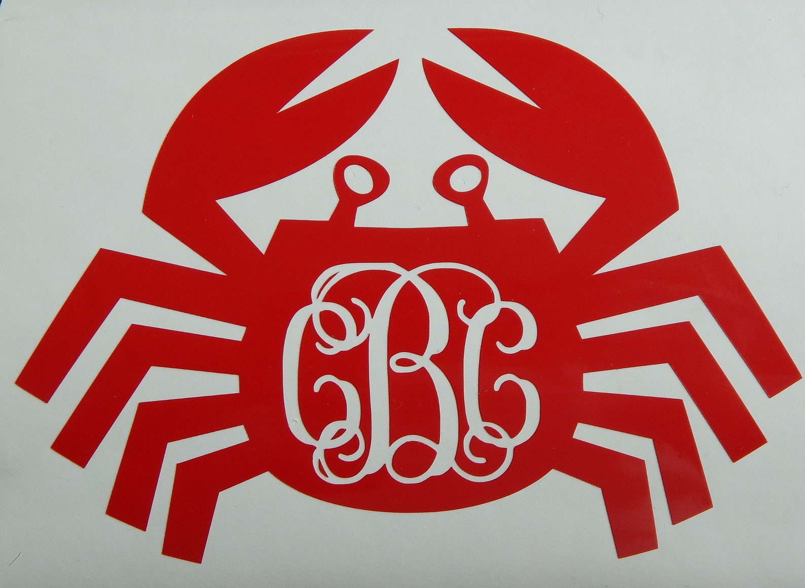 Crab Monogram Custom Monogram Yeti Decal Car Decal Etsy