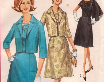 Simplicity 5723 // 1960s Dress with A-Line Skirt and Collared Jacket Sewing Pattern // Bust 41 / Waist 35 / Hip 45