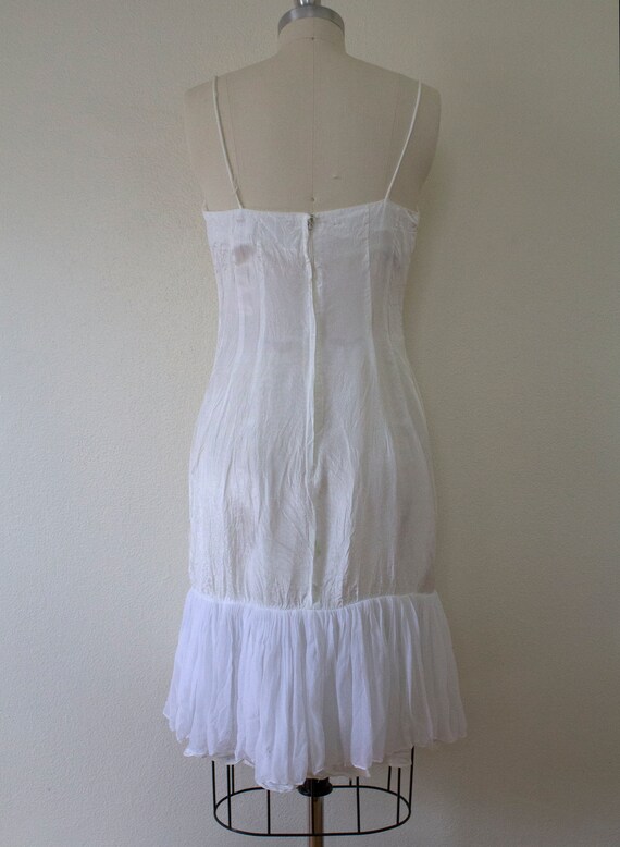 1960s White Lace Mini Shift Dress // Extra-Small … - image 6