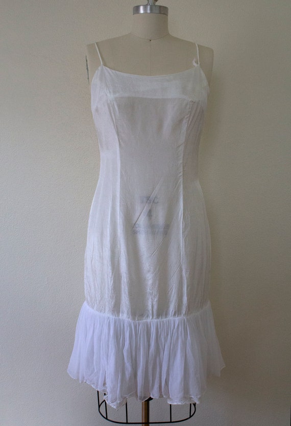 1960s White Lace Mini Shift Dress // Extra-Small … - image 5