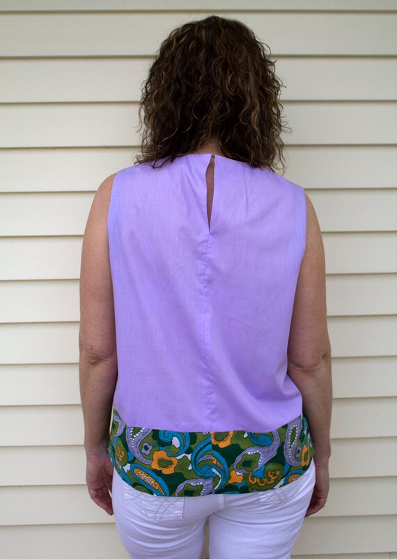 1960s Lavender Psychedelic Paisley Tank // Large - image 3