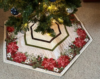 Poinsettia Tree Skirt 45”
