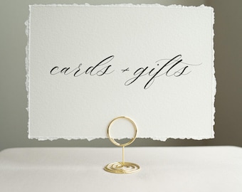 Deckled Edge Cards & Gifts Sign for Wedding | Elegant Wedding Gift Table Sign | Minimalist Reception Decor | Madeline Collection