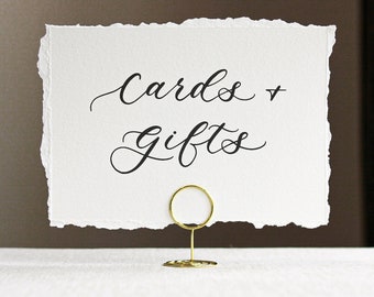 Deckled Edge Cards & Gifts Sign for Wedding | Elegant Wedding Gift Table Sign | Minimalist Reception Decor | Taylor Collection