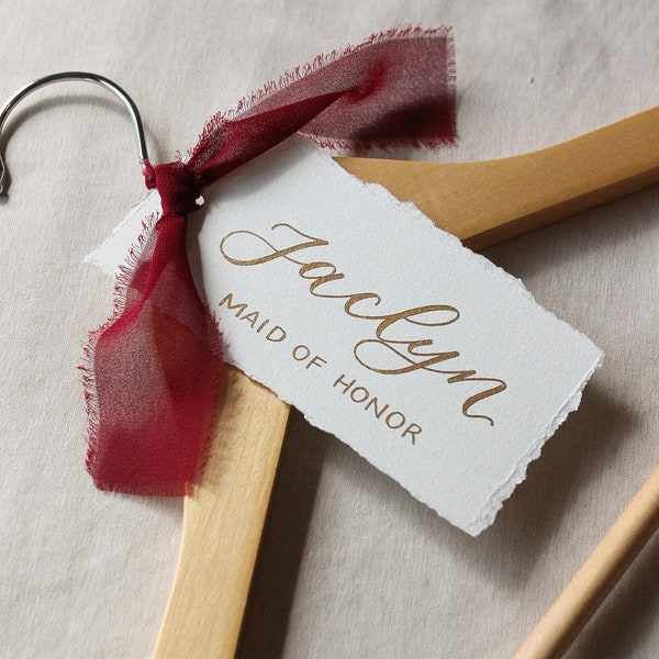 Bridesmaid Box Tag, Calligraphy Name Tags, Bridal Party Hangers, Bridesmaid Gift Tags, Hanger for Bride