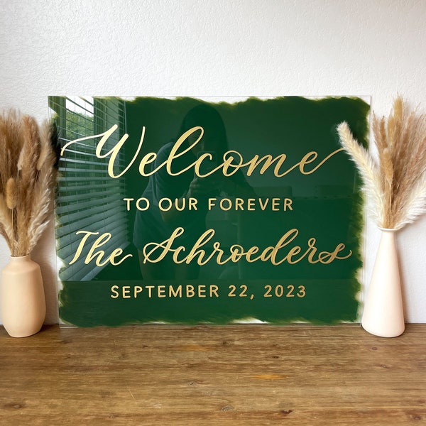 Acrylic Wedding Sign, Event Welcome Sign, Large Welcome Sign Wedding, Painted Acrylic Welcome Sign, Plexiglass Sign, Wedding Sign