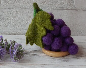 Nadelkissen aus Filzwolle in Traubenform, handgefertigtes Filznadelkissen, Nadelkissen aus Wolle, Geschenk für Schneider, Näherinnen, Oma und Mama