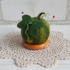 Felted Wool Watermelon Pincushion: Handmade Needle Cushion