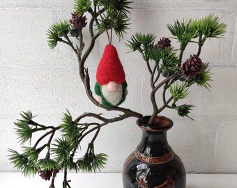 Gefilzte Wolle Gnom Ornament, entzückender kleiner Gnom Schlüsselring, Weihnachtsfilz kundenspezifische Schlüsselkette Gnom
