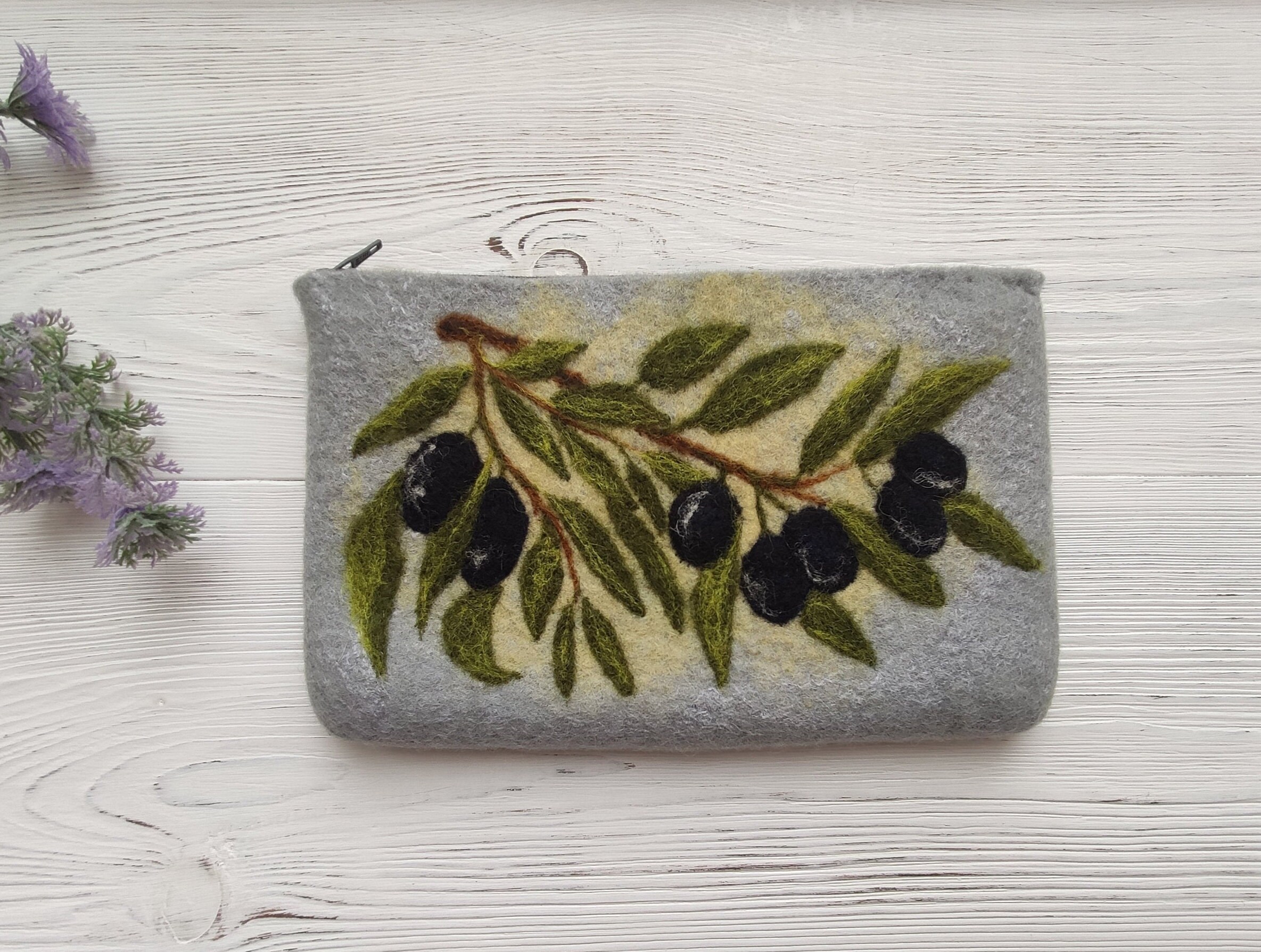 Felted wool cosmetic bag for women Felt medium makeup case on Etsy