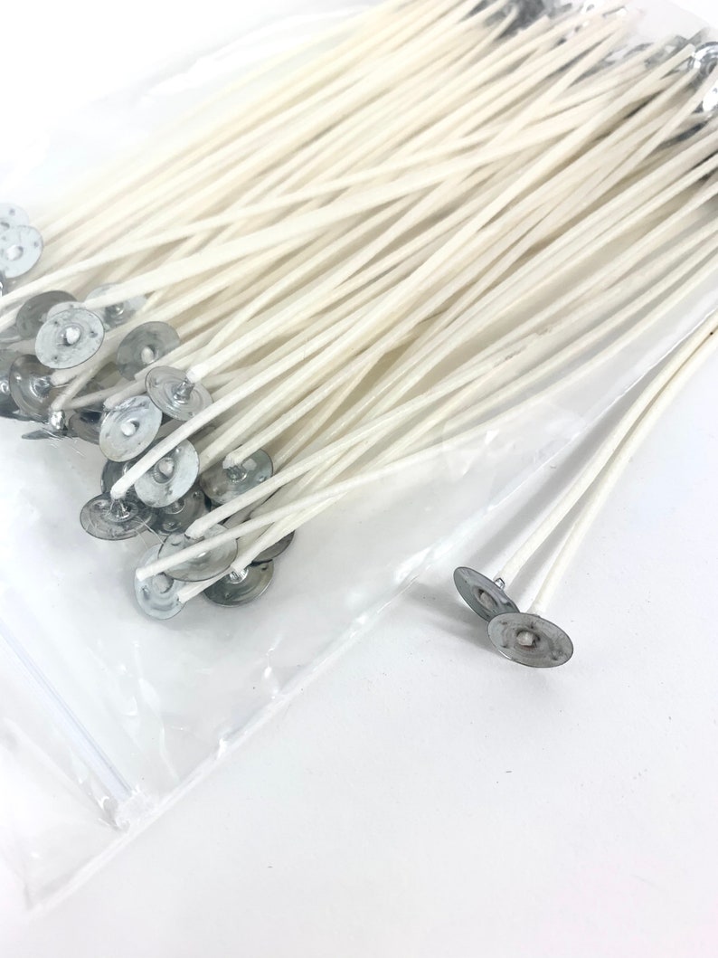 6 Cotton Prewaxed Pretabbed Candle Wicks for Candle Etsy