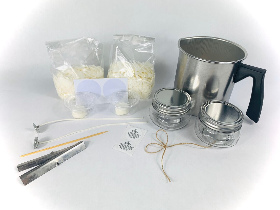 Set of 4 Oz. Soy Wax Candle Making Kit for Beginners DIY Make Etsy