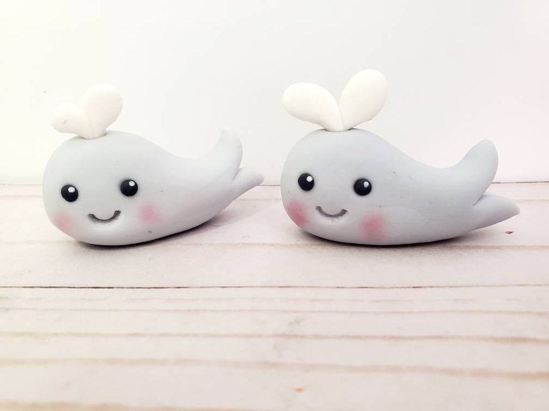 Whale Cupcake Toppers, Fondant Whale Cupcake Toppers, Mini Whales, Baby