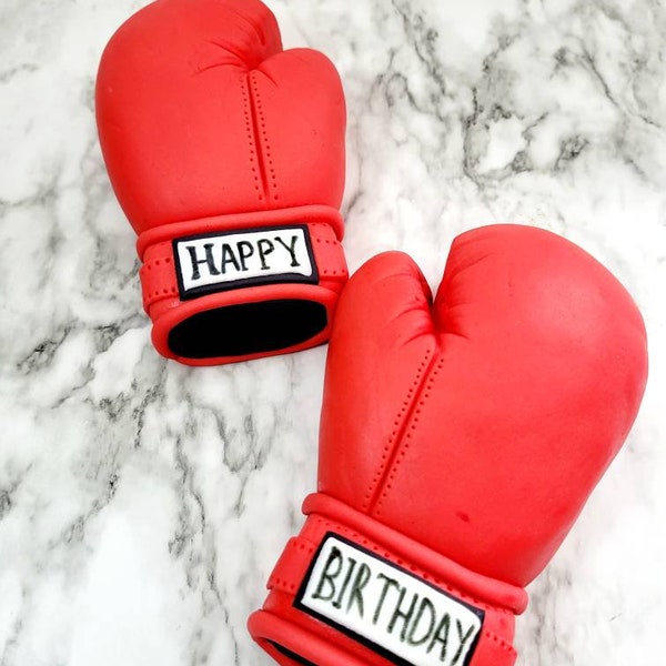 Boxer Boxing Cake Topper - Personalised Custom Name & Age - Men's Birthday Party Decor