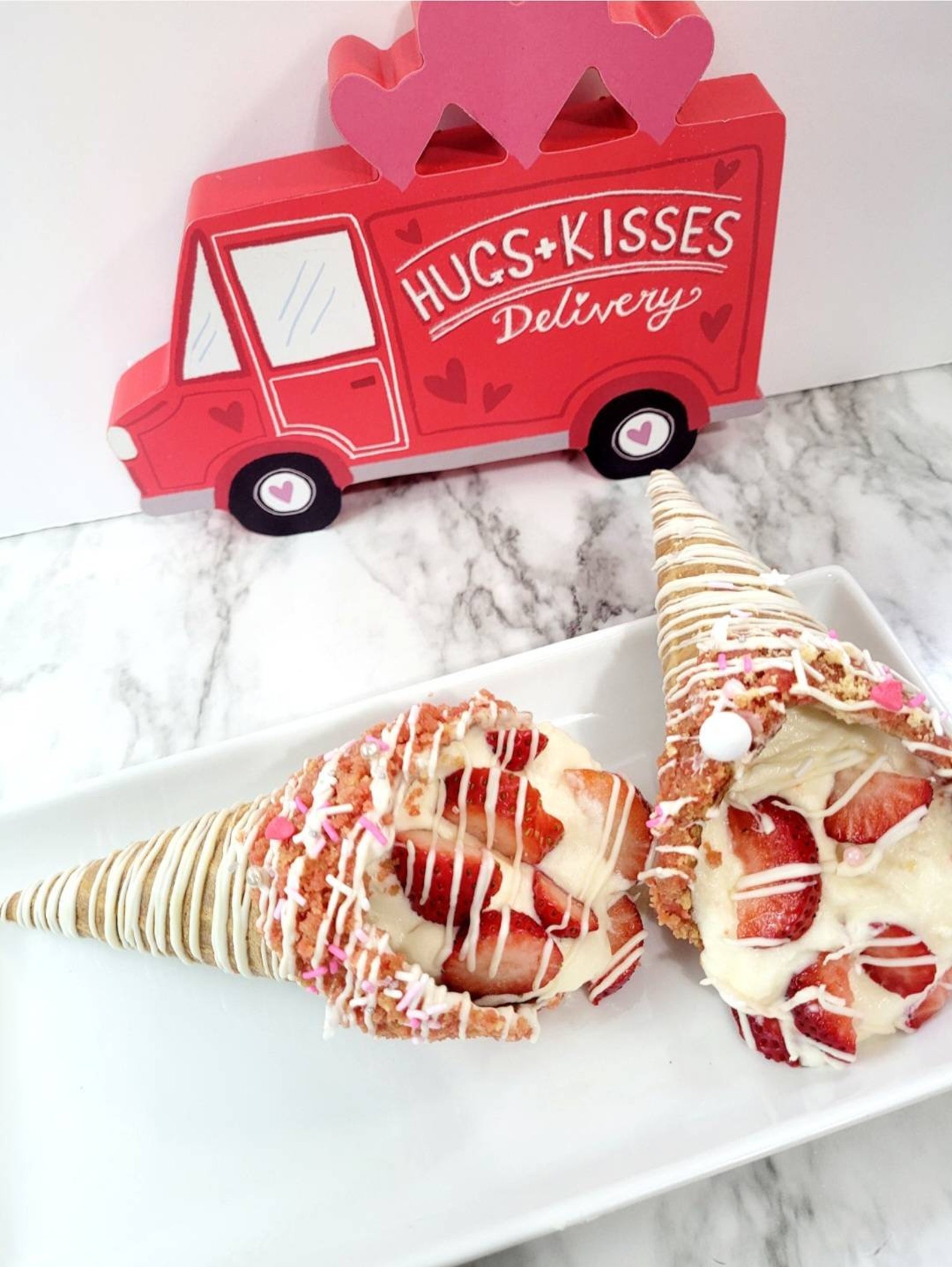 Strawberry Cheesecake Stuffed Waffle Cone Recipe Nobake Etsy