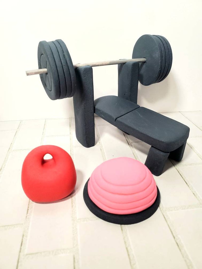 Gym cake toppers fondant weight cake decorations workout