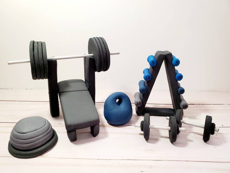 Gym cake toppers fondant weight cake decorations workout