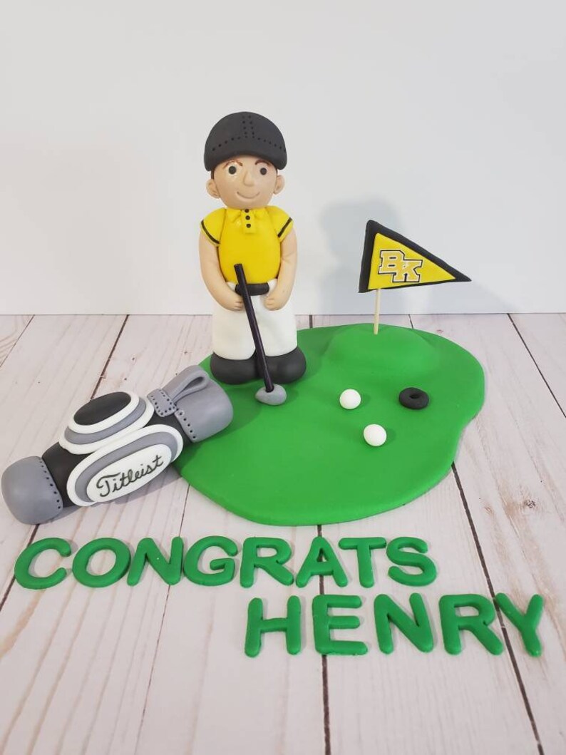 Golf Birthday Cake Topper Golfer cake topper Fondant Golf Etsy