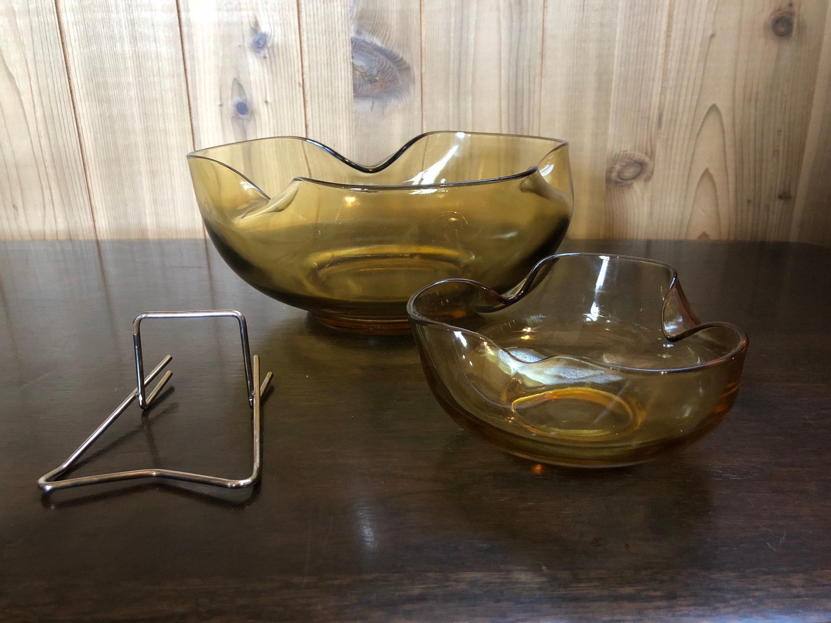 Chip and Dip Set Golden Yellow Glass Etsy