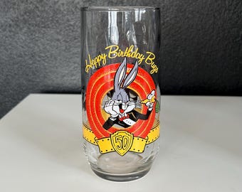 1990 Happy Birthday Bugs Collectible Glass - 50th Birthday - Warner Bros