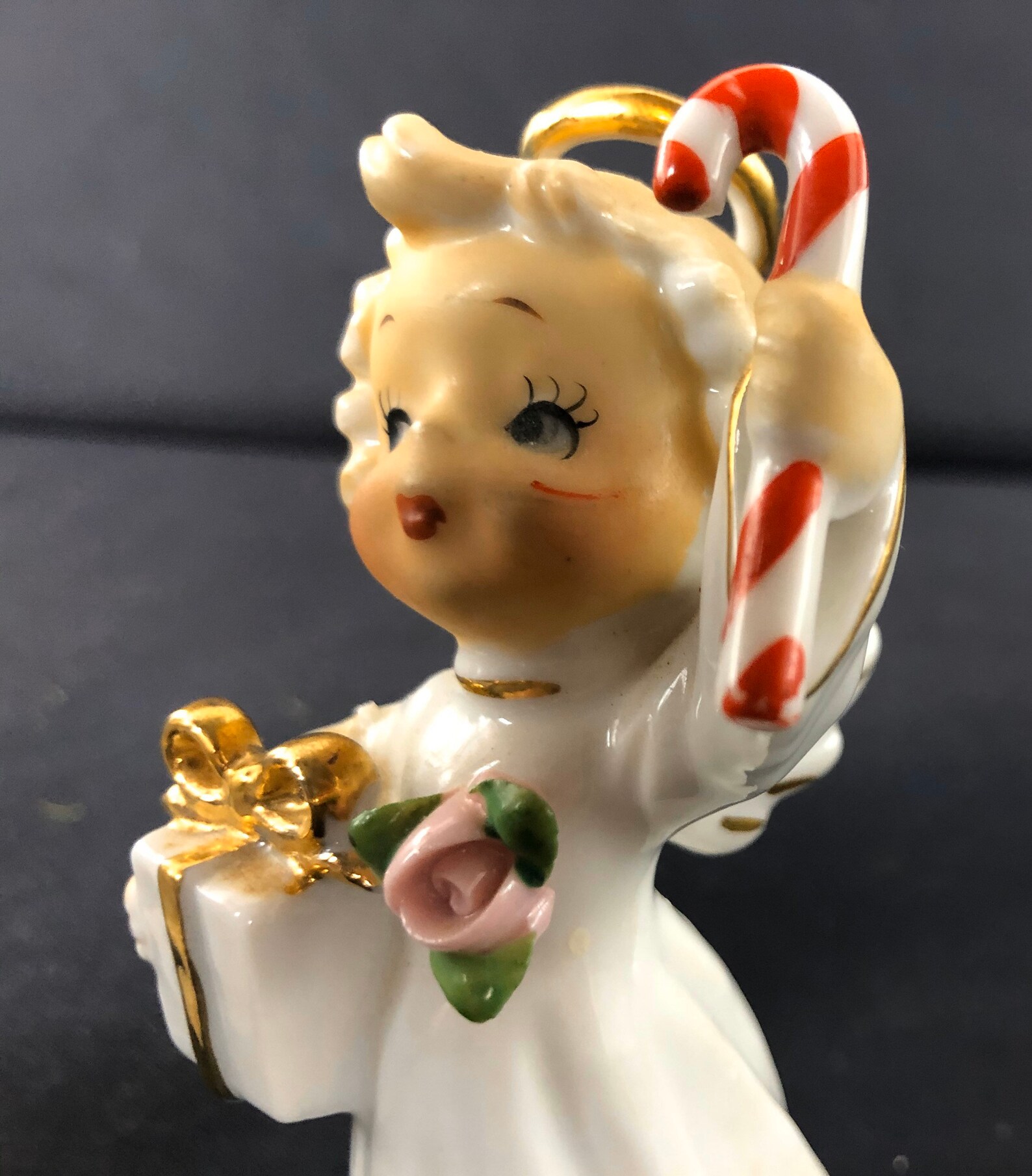 Lefton Christmas Angels Candy Cane Candles Etsy