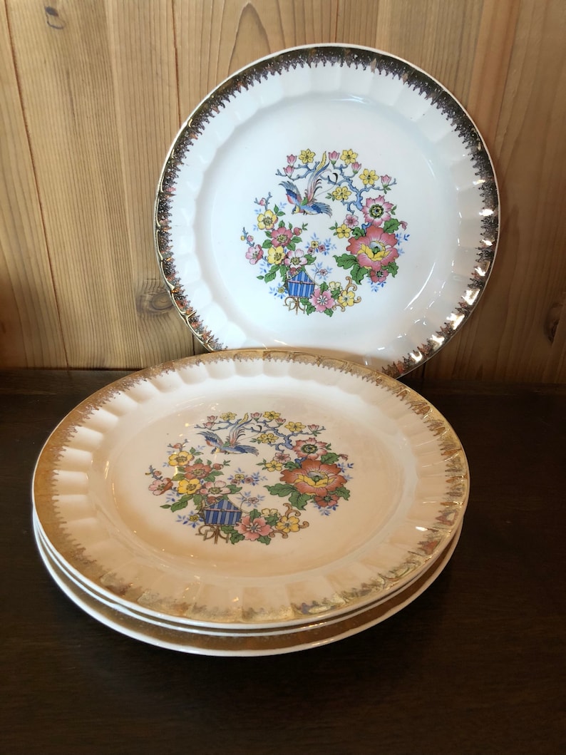 Cronin China Co Luncheon Plates Set of 4 Etsy