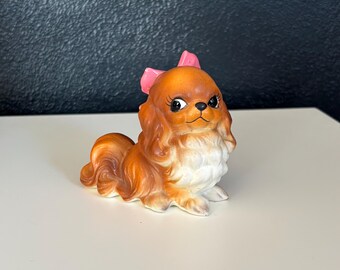 Josef Originals Pekingese Dog Figurine With Pink Bow