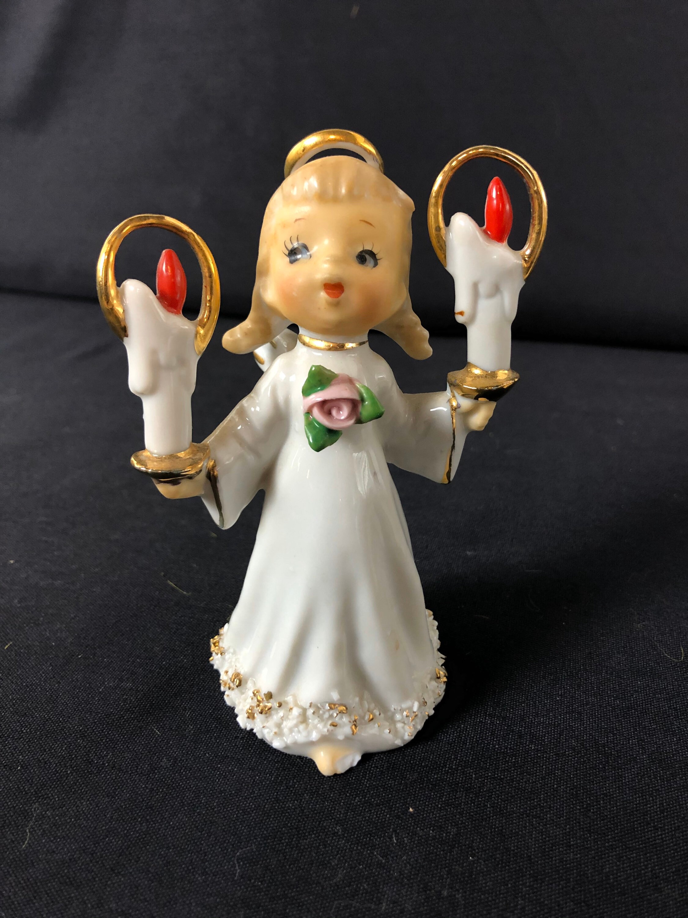Lefton Christmas Angels Candy Cane Candles Etsy
