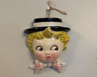 Lefton Mr. Cutie Pie Wall Pocket Head Vase