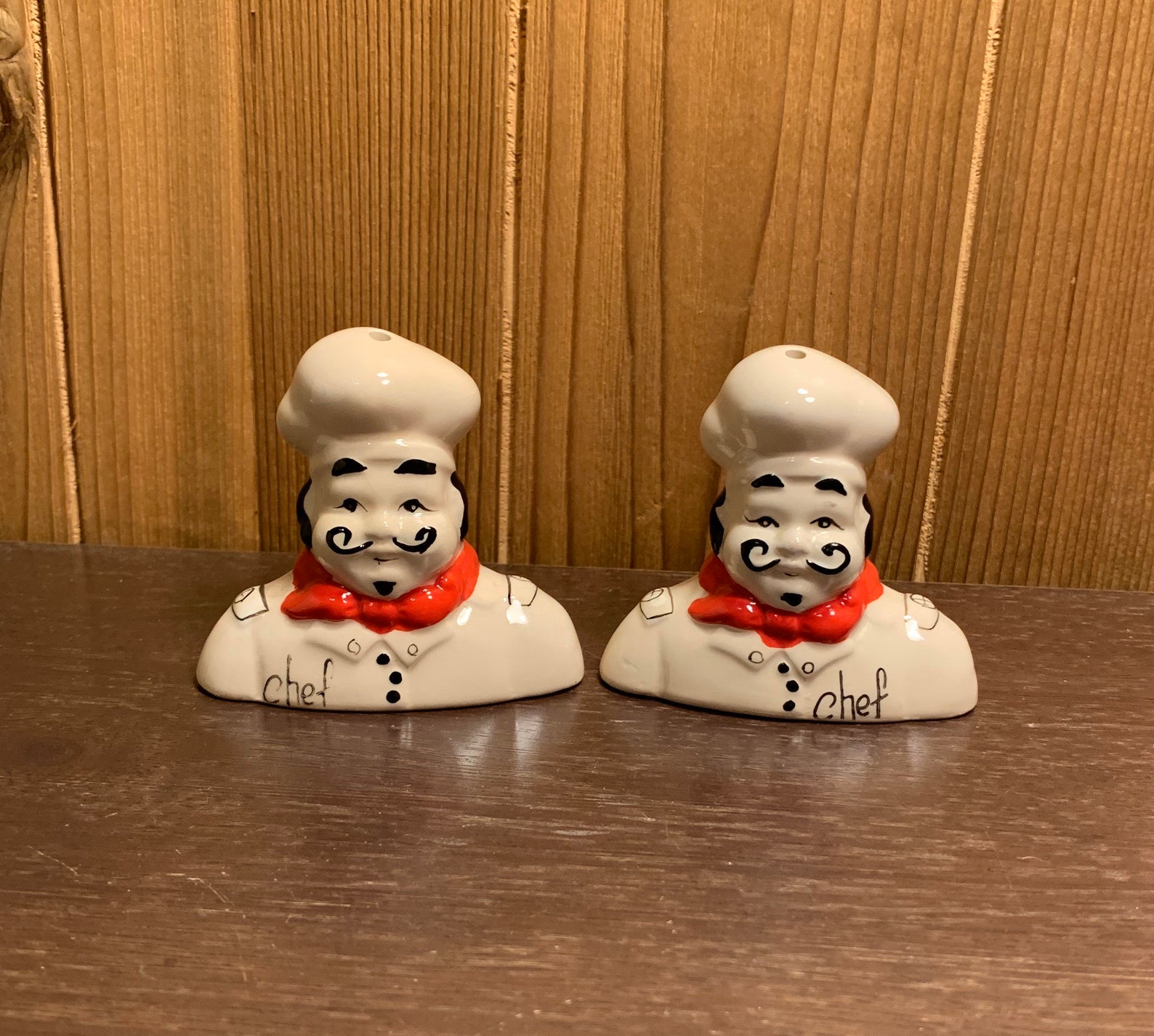 Vintage Chef Bust Salt and Pepper Shakers Etsy