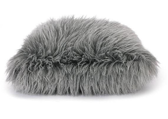grey fluffy cushions