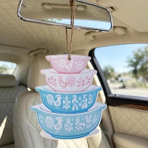 Vintage Pyrex Bowl Stack Cardstock Freshie