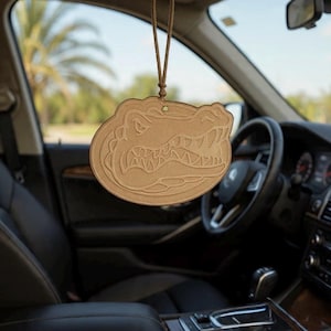 Luxe Leather Air Freshener | DICKINSON GATOR (Pick Your Scent) with LARGE extra spray bottle!