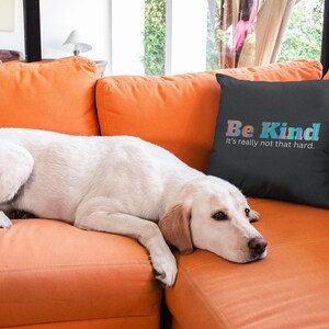 Be kind it’s not that hard, pillow, Inspirational Quote Decor, Home Accent, Kindness Gift, Positive Vibes Cushion, Spun Polyester Pillow