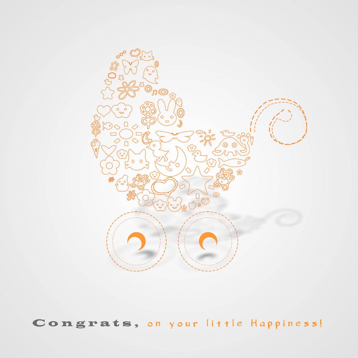 New Baby Congratulation Printable Card Orange congrats to Your Little ...