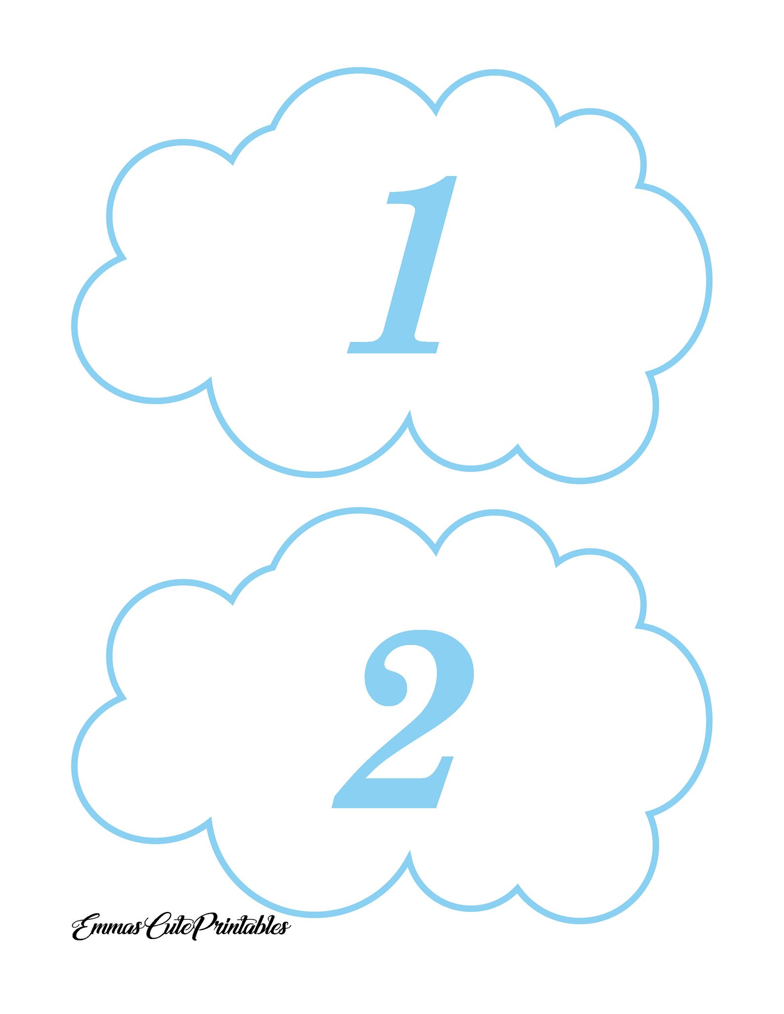 Printable Nursery Wallbaby Blue Alphabet and Numbers Blue - Etsy
