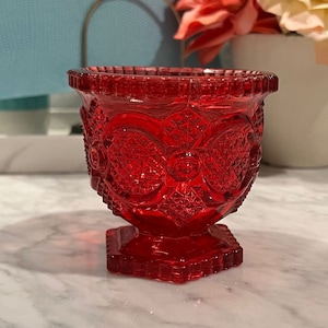 Avon Cape Cod Short Goblet Wine Or Drinking Glass in Ruby Red