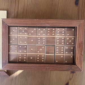 Vintage Wood Dominoes Set with Handmade Box