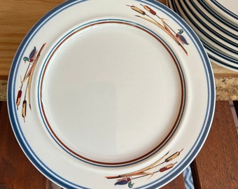 Vintage Duck Salad Plates: Epoch Pollo Teal Mallard Hunting Decor