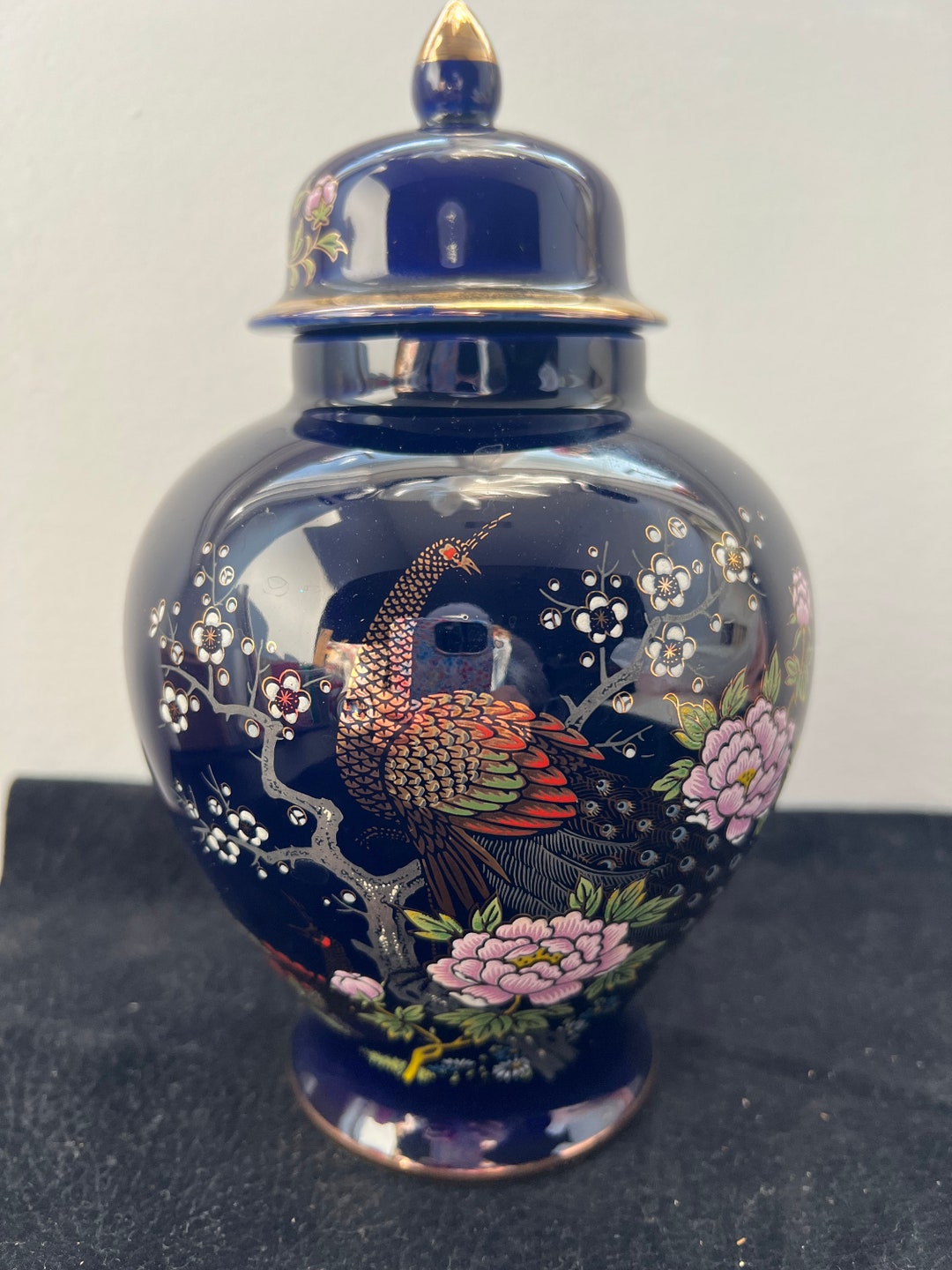 Navy and Gold Kutani Ginger Jar Etsy