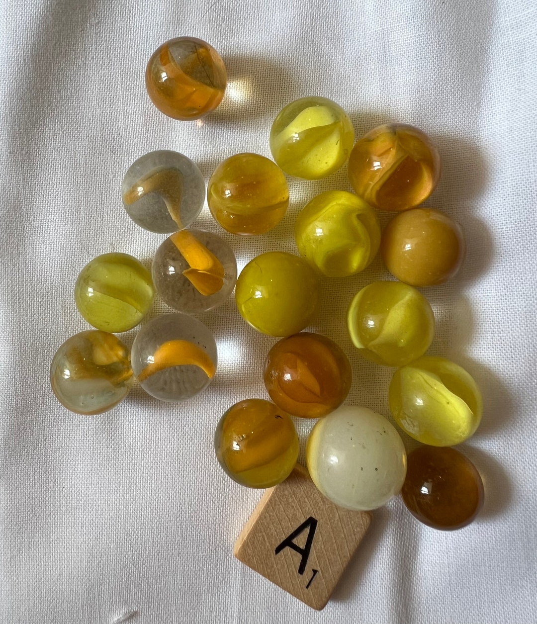 Vintage Yellow Marbles Comets and Cateyes Etsy